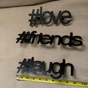 SOLD--Wall Decor - Love, Friends, Laugh - In Black - Like New